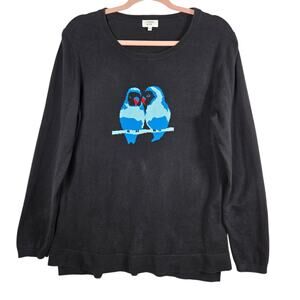 Crown‎ & Ivy Sweater Womens Large Parrot Bird Pullover Fun Cute Novelty Animal